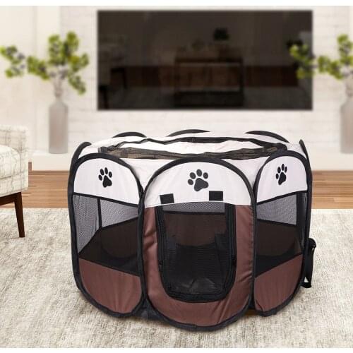Folding Solid Color Pet Fence Animal Portable Splicing Mesh Playpen Small Foldable Outdoor Small Medium Animal Cage