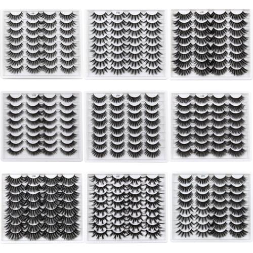 SHIDISHANGPIN 3/5/16 pairs natural long false eyelashes dramatic fluffy 3d mink lashes bulk wholesale eye lashes thick soft