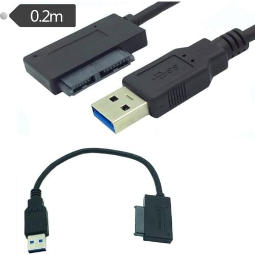 USB 3.0 TO SATA 13p Slimline 7+6 Pin 13 Pin Female DVD Adapter Cable