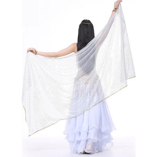 2019 Stage Performance Belly Dance SequinScarf Shawl Light Texture Half Circle Veils Professional Women Belly Dance Veil