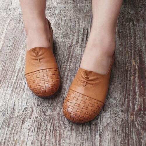 Womens Shoes Summer ballet flats for women 100% Genuine Leather Womens Flat Shoes Slip-on Loafers Summer Moccasins