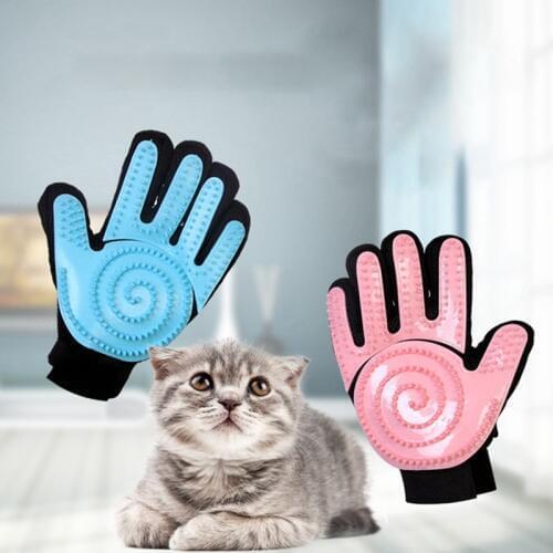 1pc Pet Gentle Grooming Glove Hair Remover Deshedding Brush and Massage Tool Mitt For Dog Cat Horse with Long Short Fur Right