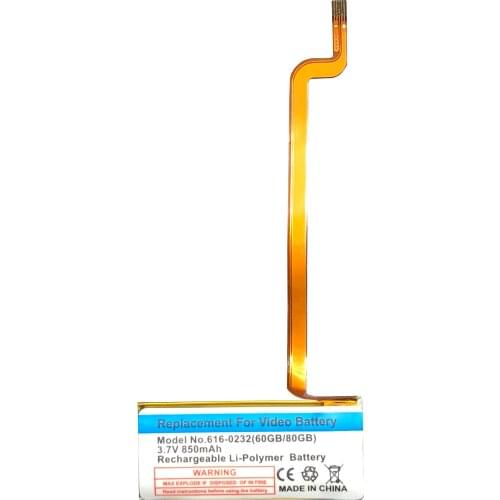 4pcs/lot 850mAh Li-ion Polymer Replacement Battery For iPod 5th Video 60GB 80GB 6th Gen Classic Thick 160GB 616-0232 Battery