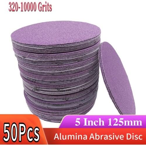 50 Pack 5 Inch Sanding Discs Hook & Loop 320-10000 Grit Assorted Sandpaper orbital Random Sander for Wood Metal Car Polishing