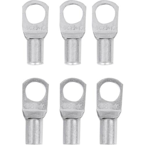 6 Copper Tube 25Mm X 10Mm Lug Battery Starter Cable Welding Crimp Terminal Ring