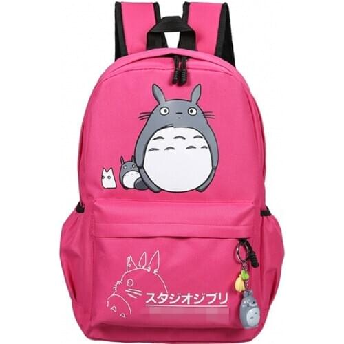Anime Cute Totoro Cat Action Figure Printed Canvas Cartoon Teenager Girls Shoulder Bags Large Capacity Knapsack Travel Backpack