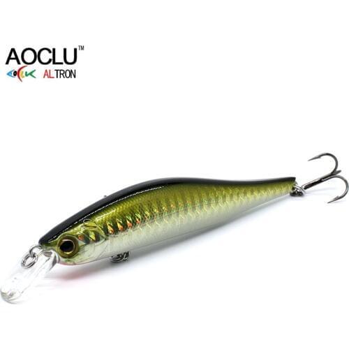 AOCLU new wobblers 95mm 13g Sinking Hard Bait Minnow Crank Depth 1.2m fishing lure VMC hooks 6 colors tackle Quality