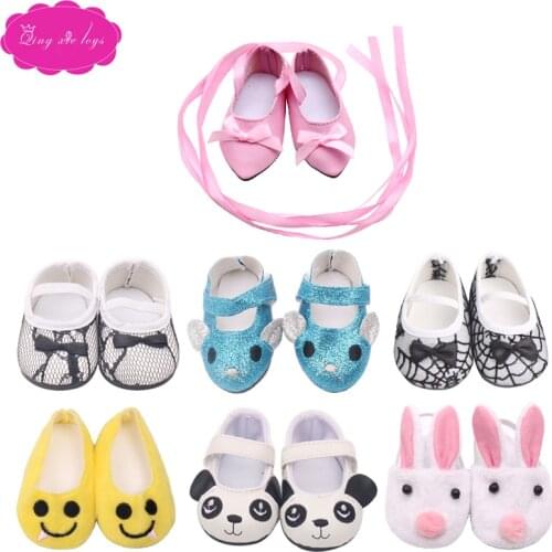 18-inch girl cute shape pattern shoes flat shoes ballet shoes fit 43-cm baby dolls shoe accessories s103-s210