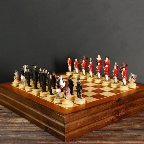 Large Luxury International Chess Board Game Adult High-end Gift Art Characters Chess Creativity Brettspiel Family Games EK50QL