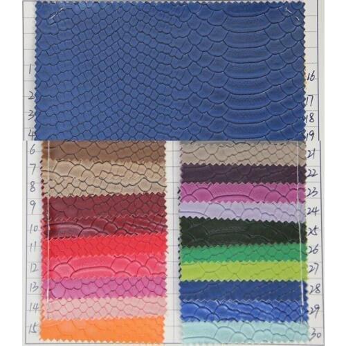Eco-friendly Snake Print Faux PVC leather / plain Snake Print leather fabric/ for Bags, shoes, household, furniture, handbags