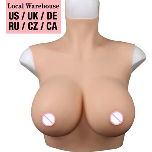 U-CHARMMORE Silicone Breastplate Fake Breastform Realistic Chest for Crossdresser Male To Female Transvestites Drag Queen