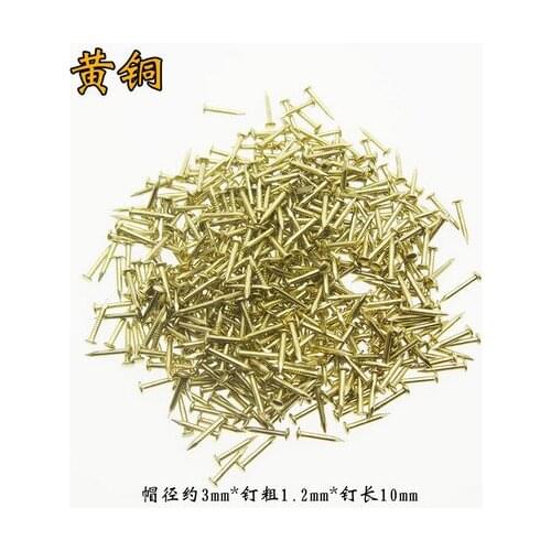 Chinese copper nail head nail small copper drum Brass Antique furniture hinge pin 1.2MM*10MM
