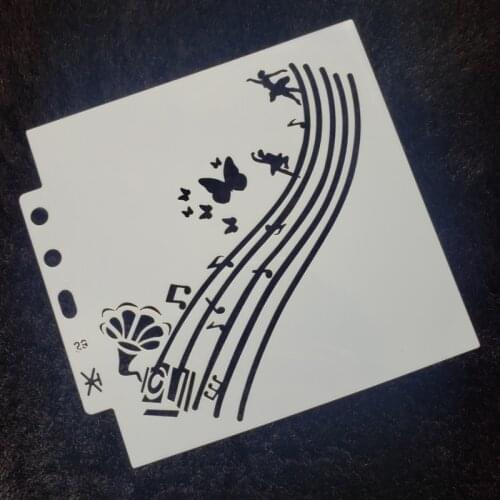 2pc Stencil Musical Note Dance DIY Wall Layering Painting Template Scrapbooking Embossing Album Accessories Decor
