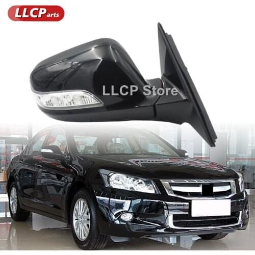 LLCP For HONDA ACCORD 2008-2013 Car Door Wing Side Mirror Exterior Rearview Door Mirror Assy Base Color With LED Lamp