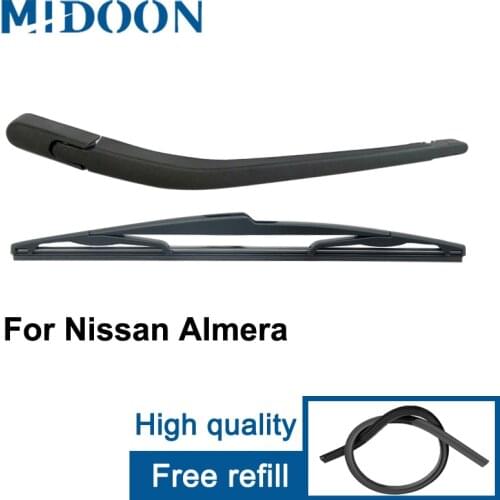 MIDOON Wiper 14" Rear Wiper Blade & Arm Set Kit For Nissan Almera Hatchback MK2 N16 2000-2006 Windshield Windscreen Rear Window