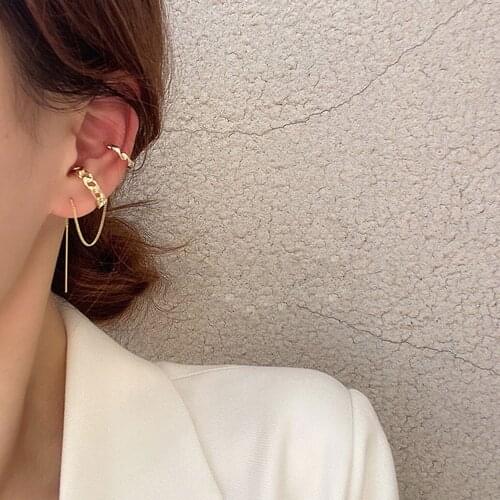 Fashion Two-Piece Contracted Geometric Ear Bones Tassel Ear Wire Restoring Ancient Ways