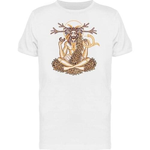 Wicca God Cernunnos And A Snake MenS T-shirt -Image By Printed Tee Cotton Hip Hop Shirt