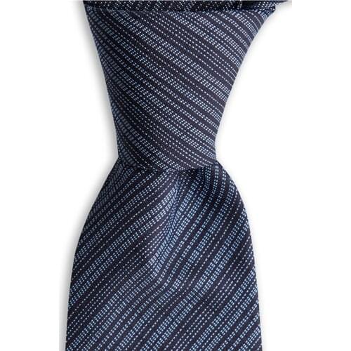Mens Classic Silk Striped Necktie Made in Italy 8 Cm Width 145 Cm Length