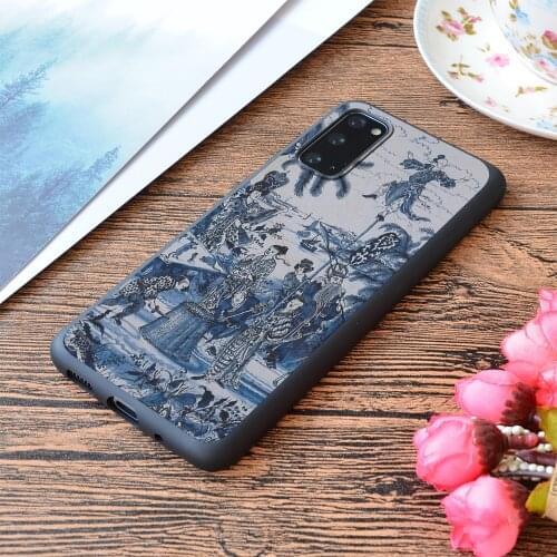 For Samsung Galaxy 17Th Century Delftware Chinoiserie Print Soft Matt Phone Case