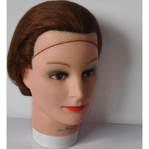 Invisible hair nets disposable hairnet 20inch brown color dance hair net 144pcs/bag 5mm nylon net in stock with elastic edge