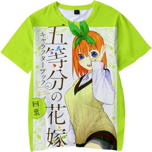 2021 New The Quintessential Quintuplets Manga Japanese Stylish 3D Print Adult Kids T-shirt Fashion Streetwear Casual Tee