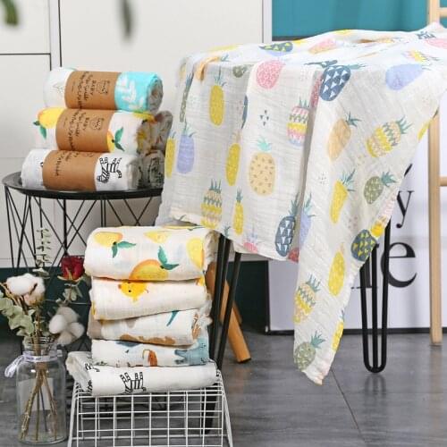 Newborn Cotton Muslin 1pc Swaddles Baby Boy Girls Blankets Multi-Use Breathable Soft Gauze Infant Sleepsack Stroller Cover Warp