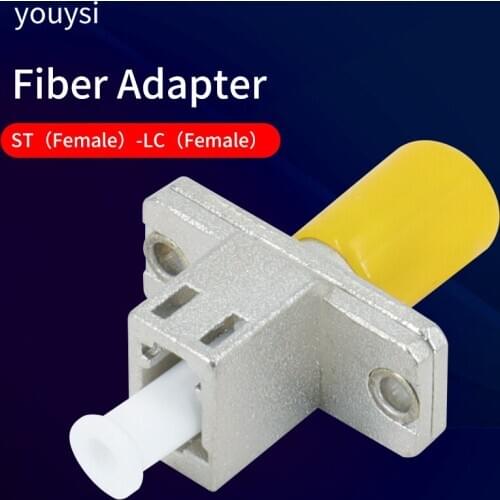 ST Female to LC Female Optic Fiber Adaptor Metal Housing Simplex ST to LC Fiber Optic Hybrid Adapter