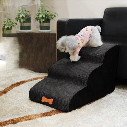 Pet Climbing Stairs Pet Ramp Ladder Toy Portable Non-Slip Treads Stairs 3 Step Gear Easy Step For Dogs And Cats Training