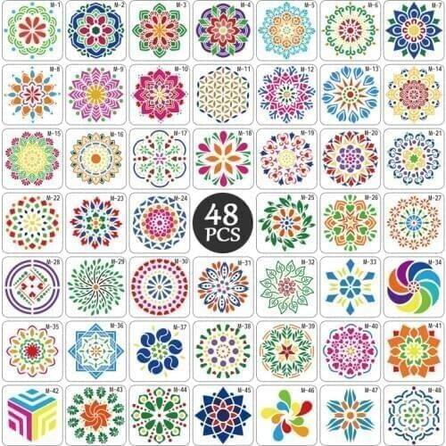 Plastic Children Painting Drawing Stencil Template Rulers Tool Bullet Jiurnal DIY Craft Mold Ruler Cartoon Hollow Flower Plate