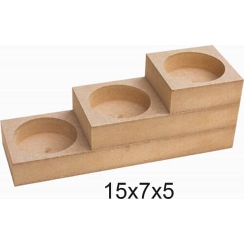 ŞA167 Ladder T-Light Candle Holder, Unpainted Mdf Wooden Candle Holder