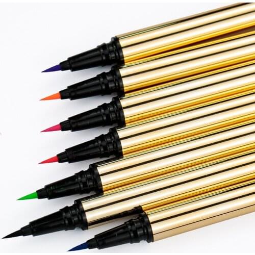 7 Colors Gold Tube Color Eyeliner Private Label Waterproof Long-lasting Eye Makeup Custom Cosmetics
