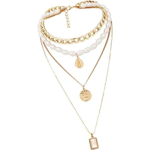 Chic Multi-layers Sweater Chain Choker Necklace Women Clothing Decor Jewelry