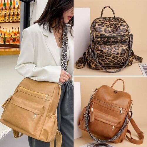 Women PU Leather School Backpack Convertible Ladies Fashion Casual Daypack Travel Large Shoulder Bags Anti-theft Rucksack