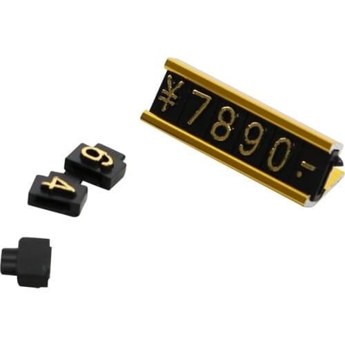 Retail Jewelry Desk Top Mini Adjustable Plastic Price Counter Stand Data Strip Yen Currency Symbol Pricing Tags Cube Display