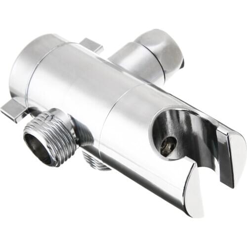 Bathroom Faucet 3 Way Shower Head Holder Water Saving Diverter Silver Polished Chrome Wall Mounted Shower Valve Fix Bracket
