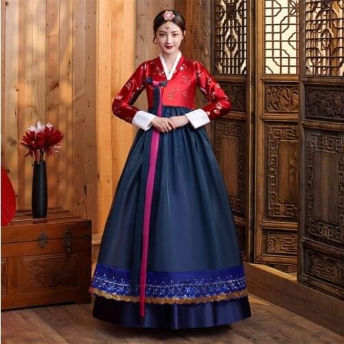 Hanbok Womens Korean Folk Dance Performance Costumes Korean Traditional Costumes Palace Suits Celebration Embroidered Dresses