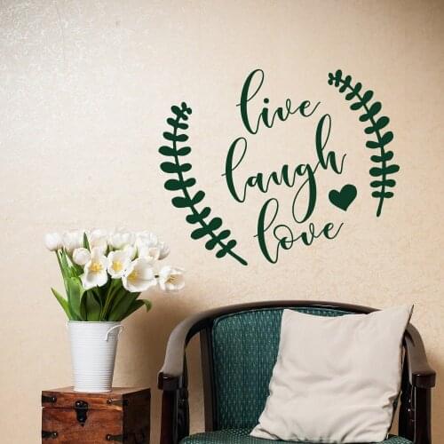 Live Laugh Love Wall Decal for Living Room Family Rules Wall Stickers Quote Home Decoration adesivo de parede G407