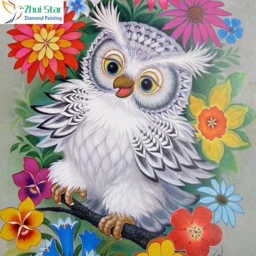 Zhui Star 5D DYI all Square drill Diamond Painting Embroidery Cartoon Owl Cross Stitch Rhinestones Diamond Mosaic home decor