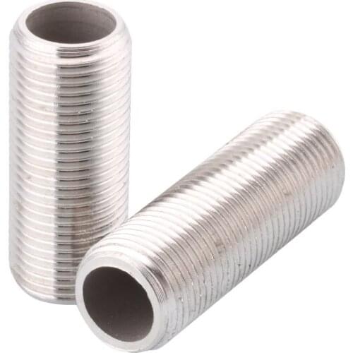 1/2" BSP Male Thread 304 Stainless Steel Pipe Fitting Full Thread Nipple Coupling Connector Length 30/40/50/60/80/100/120mm