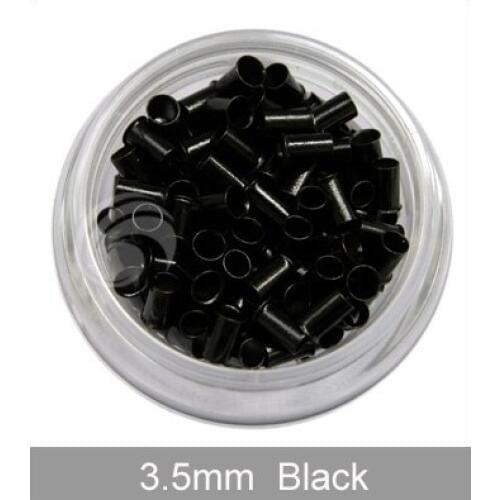 1bottle Micro ring Copper Micro Tube Copper link for Stick tip hair Micro ring loops hair extension, Black,1000pcs/lots