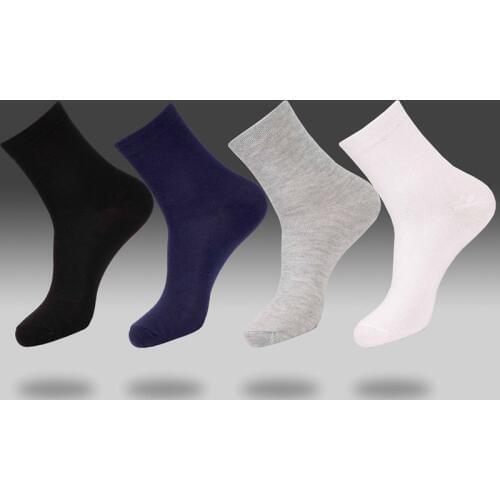 1 Pair of Mens all Cotton Business Solid Color Socks Solid Color Business Mens Socks Black / White / gray / Dark blue