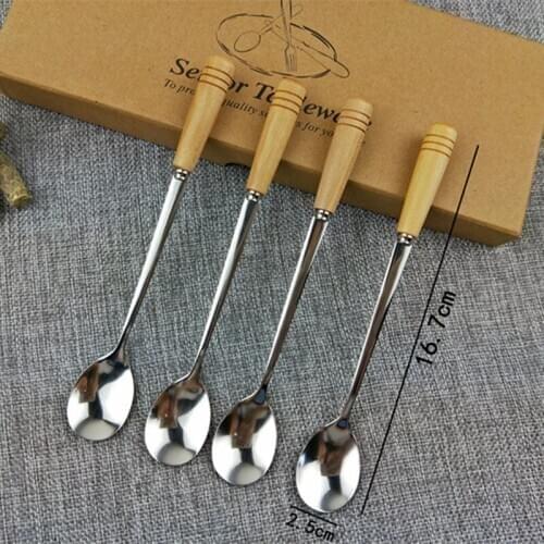 100pcs Stainless Steel Ice Cream Spoon Tea Spoon Dessert Cake Sugar Spoon Kitchen Flatware Tools Sharp Ice Spoons NO198