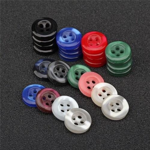 100pcs Mini Button Clothes Tools Round Shape Garment Accessories 4 Holes Kids Sewing Buttons 11mm Plastic Resin Round Button