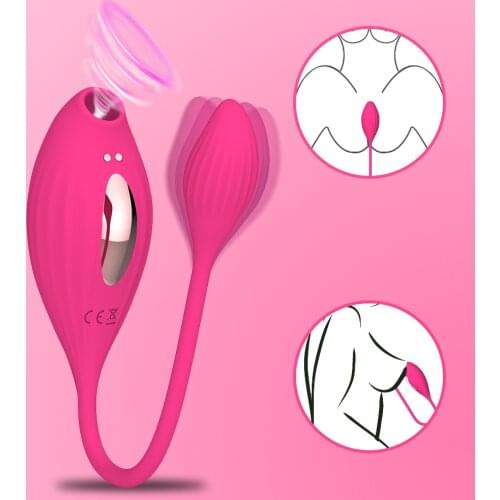 2 IN 1 Masturbator Egg Clitoris Stimulator Vibrator Sucking Vibrating Clitoris Sucker Waterproof Sex Toys for Women