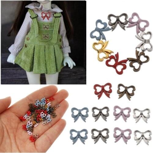 20PCS 5/7mm Mini Butterfly Pattern Decoration Buckles Cute Metal Button for 1/6 Doll DIY Clothing Craft Sewing Accessories