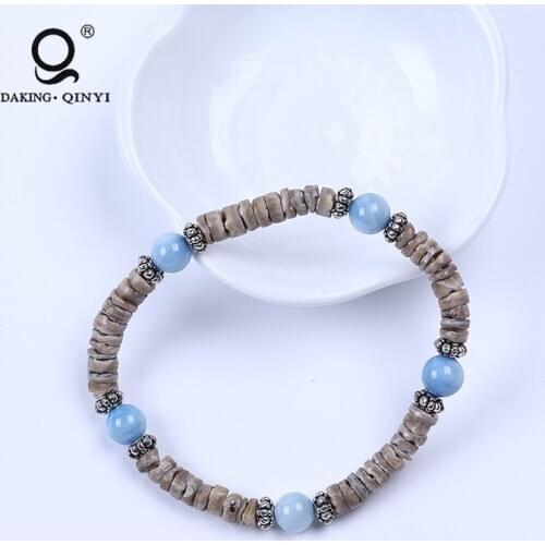 2020 New Style Jewelry 6Mm Shell Beads Coconut Shell Stretch Beads Bracelet For Women