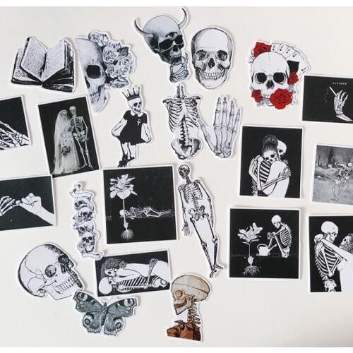 23pcs cute skull 02 series stickers DIY scrapbooking album mobile phone computer diary happy planner decorative stickers
