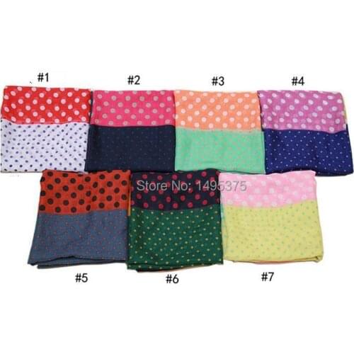 240pcs/lot fashion spring summer long dot print Splicing scarf shawl