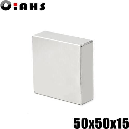 2pcs F50x50x15mm Super Powerful Strong Rare Earth Block NdFeB Magnet Neodymium N35 Magnets F50*50*15mm- Free Shipping