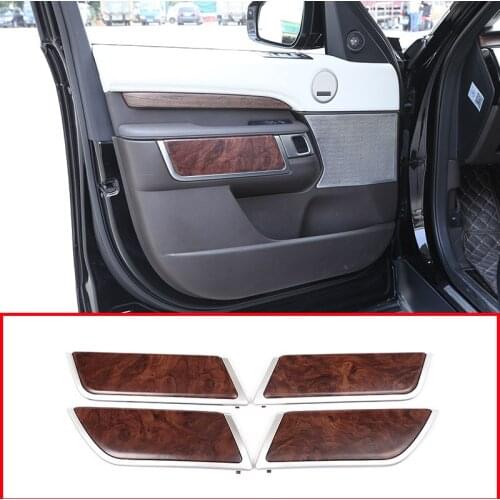 4pcs Rose Wood Grain For Land Rover Discovery 5 L462 2017 2018 ABS Interior Door Decoration Panel Cover Trim Replacement Parts